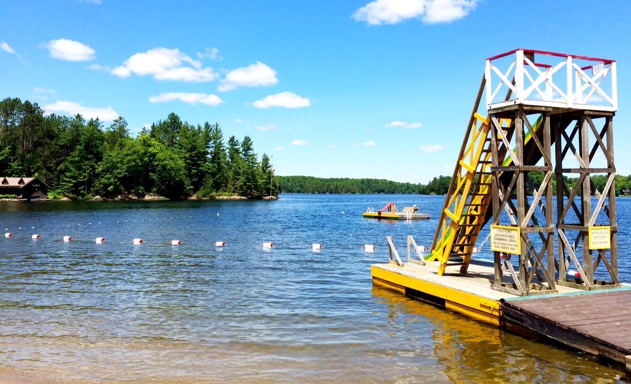 waterfront fun in the summer at Miners Bay Lodge