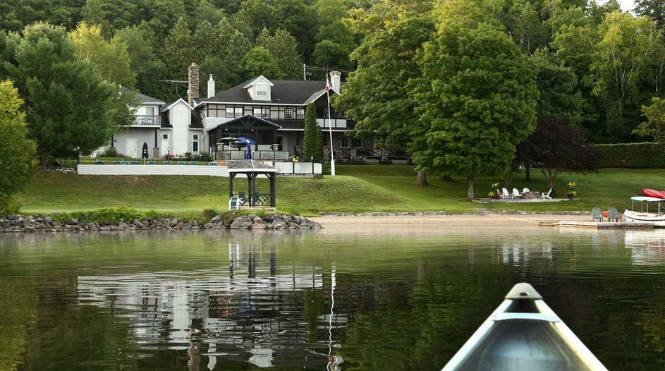 Sir Sams inn view from in a canoe