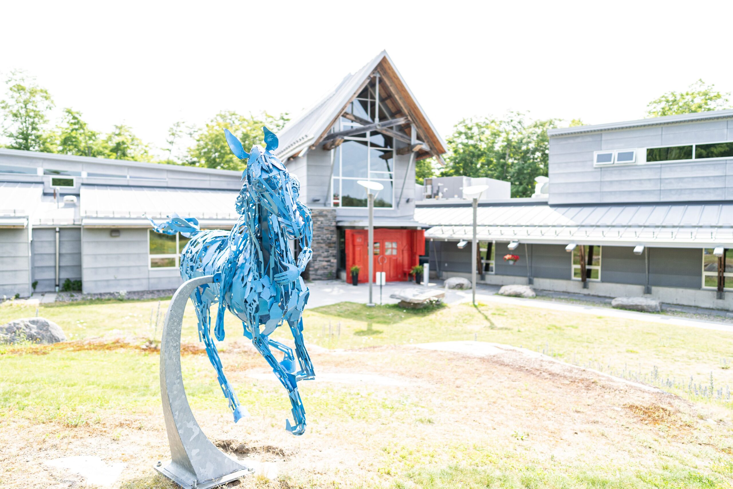 A horse sculpture in front of Haliburton School of Art & Design