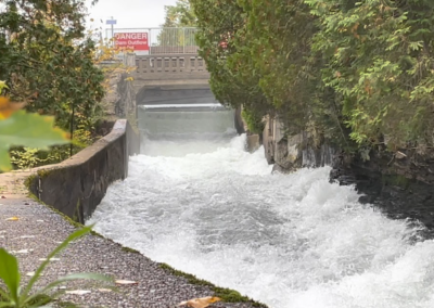view of the Buttermilk Falls dam